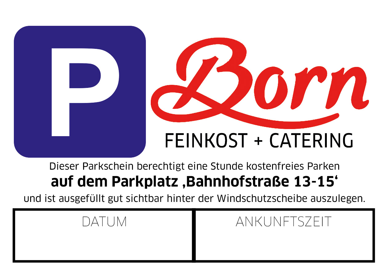 Born Feinkost Parkschein